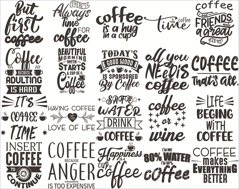 94+ Funny Coffee Quotes SVG Bundle, Coffee Lovers, Coffee Mug Quotes SVG, Silhouette Cricut Digital print, Cut File Cricut, Digital Download CB766035648