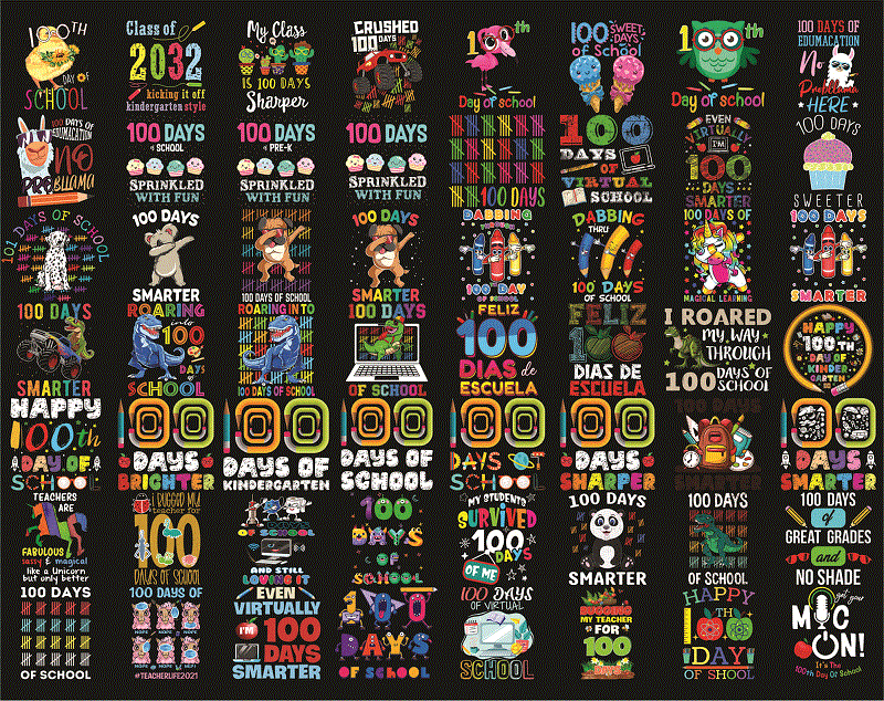 600 Designs 100 Day of school PNG Bundle, Happy 100 Days Of School Png, 100Th Day Of School, Digital Download 1003441010