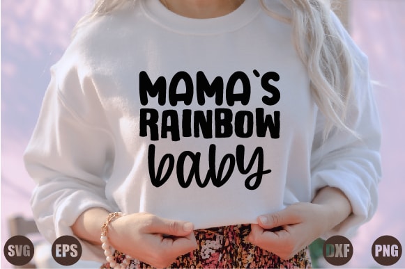 Mama`s rainbow baby t shirt designs for sale