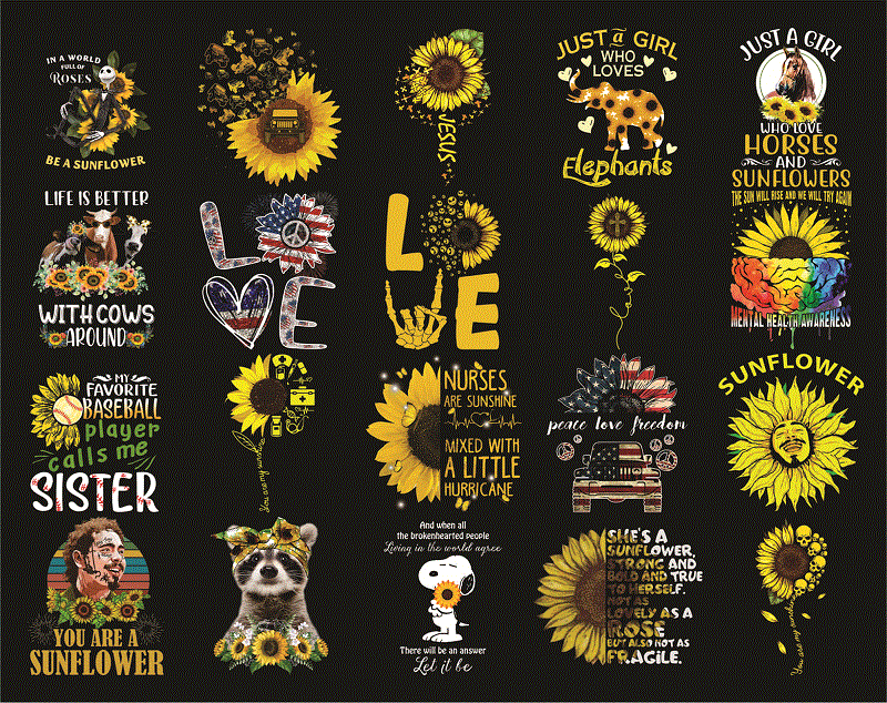 Bundle 130+ Png Sunflower, Bundle Sundflower Design For Sublimation Print Png, Mother’s Day png, Digital PNG, Instant Download 1000395506