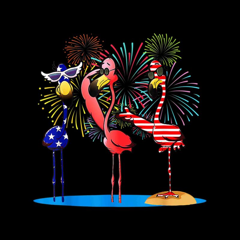 Flamingo 4th Of July American Flag Png, Flamingo Independence Png, Flamingo 4th Of July Png, 4th Of July Png, Flamingo Flag USA