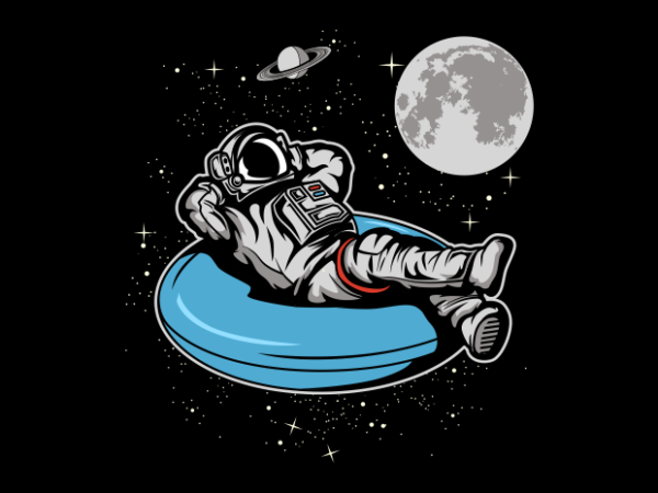 Astronaut chill in space t shirt vector