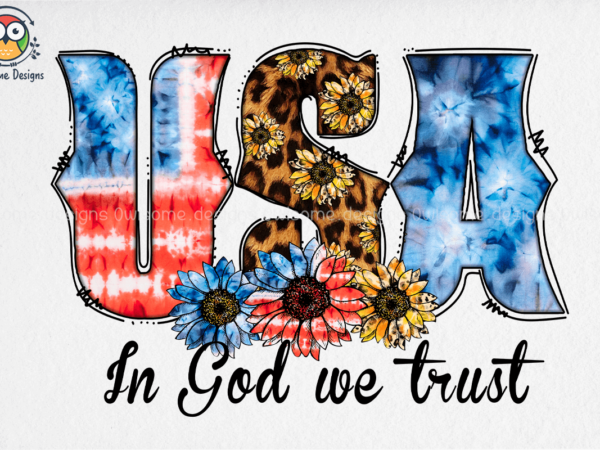 In god we trust sublimation t shirt design for sale