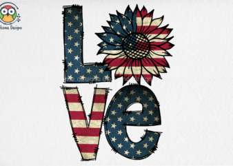 American Love Sublimation Design