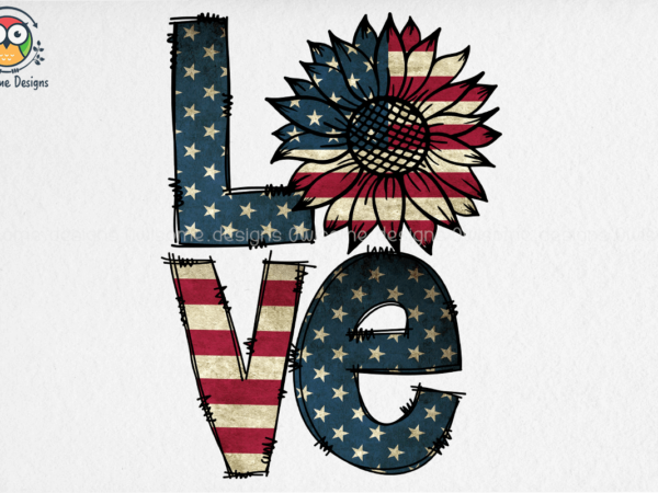American love sublimation design