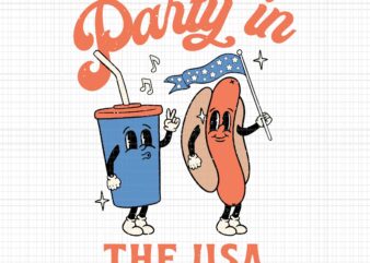 4th Of July Hotdog Lover Party In The USA Svg, Party In The USA Svg, 4th Of July Hotdog Svg, 4th Of July Svg