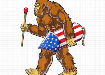 Bigfoot Fireworks 4th Of July Sasquatch Lover Png, Bigfoot Fireworks Png, Bigfoot 4th Of July Png, 4th Of July Png