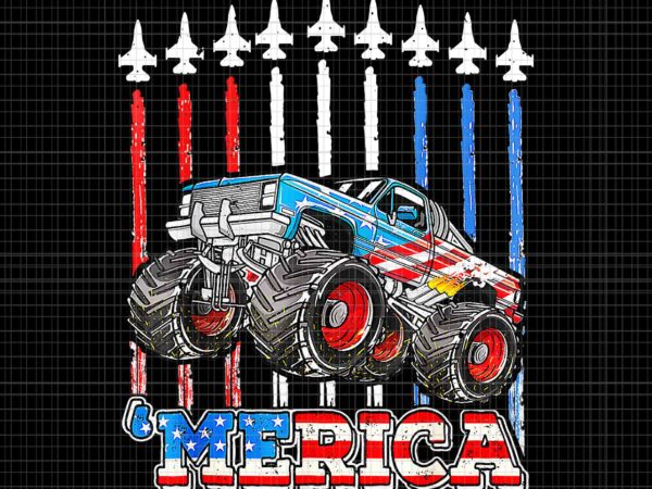Merica monster truck patriotic american flag july 4th of july png, merica monster truck png, merica truck flag png, truck 4th of july png t shirt designs for sale