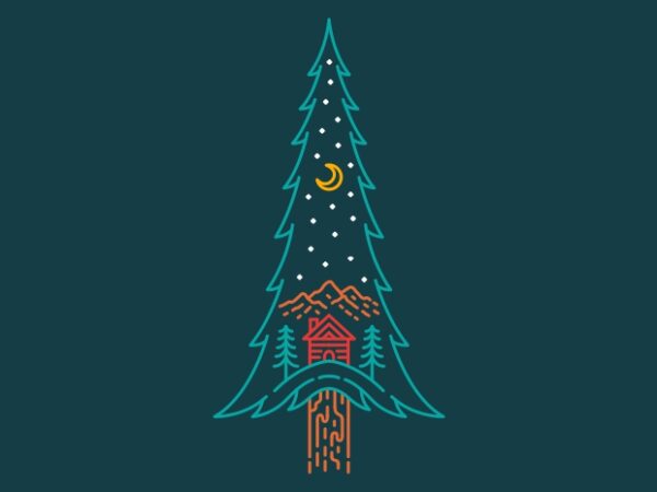 Overnight in the pine forest t shirt design online