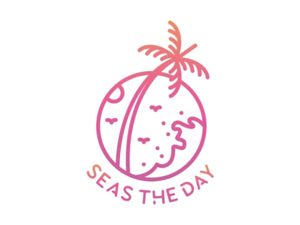 Seas the day t shirt template vector