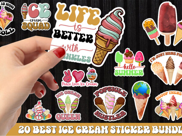 Best ice cream sticker bundle t shirt template
