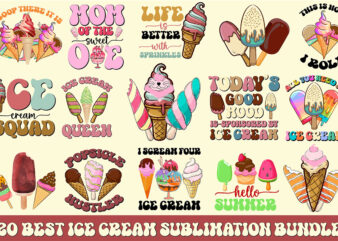 Best Ice Cream Sublimation Bundle t shirt template
