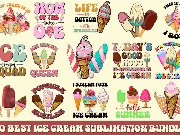 Best ice cream sublimation bundle t shirt template
