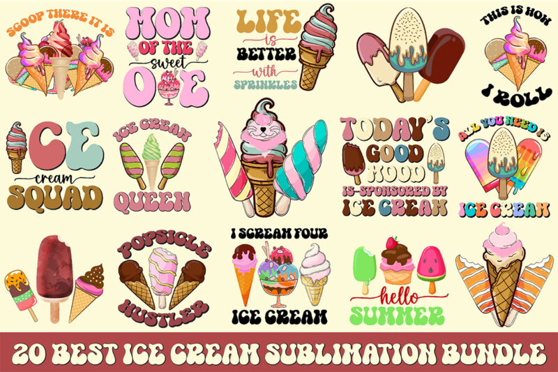 Best Ice Cream Sublimation Bundle