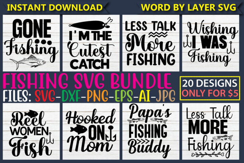 Fishing svg Bundle svg, Fishing svg, fish svg, fisherman svg, fishing pole svg, hook svg cut files For Cricut Silhouette,Fishing SVG Bundle, fish svg, bass svg, fish hook svg, lake