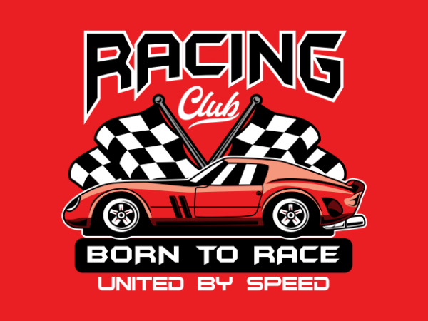 Car racing club t shirt vector file