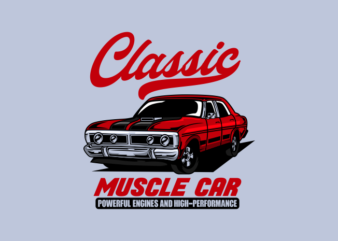 CLASSIC MUSCLE CAR t shirt vector file