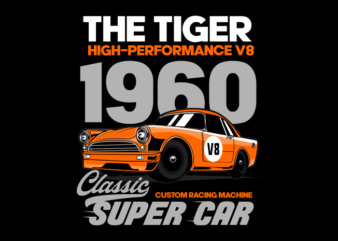 CLASSIC SUPER CAR 1960 t shirt vector file