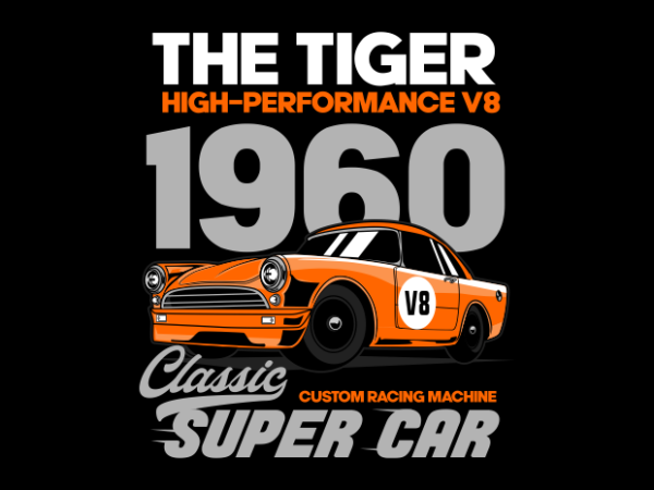 Classic super car 1960 t shirt vector file