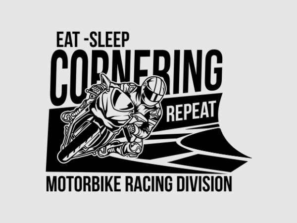 Cornering motorbike t shirt vector file