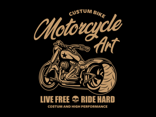 Custom motorcycle art t shirt vector file