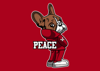 CUTE DOG PEACE CARTOON t shirt vector file