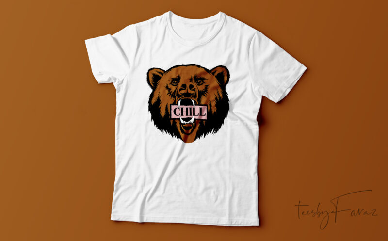 Bear holding Chill banner in mouth