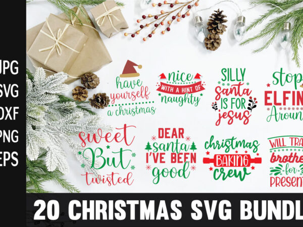 Christmas svg bundle, christmas cut files cricut silhouette t shirt vector file