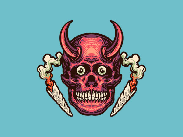 Devil weed t shirt vector illustration