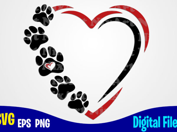 Dog heart svg, png, sublimation and cut design