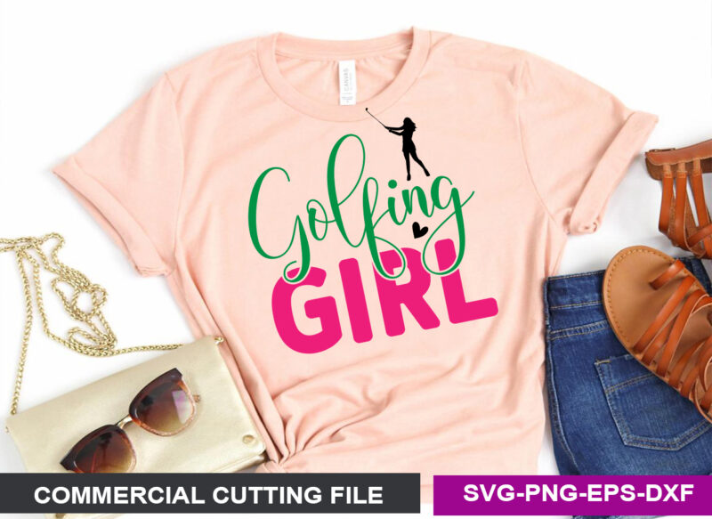 Golfing Girl SVG