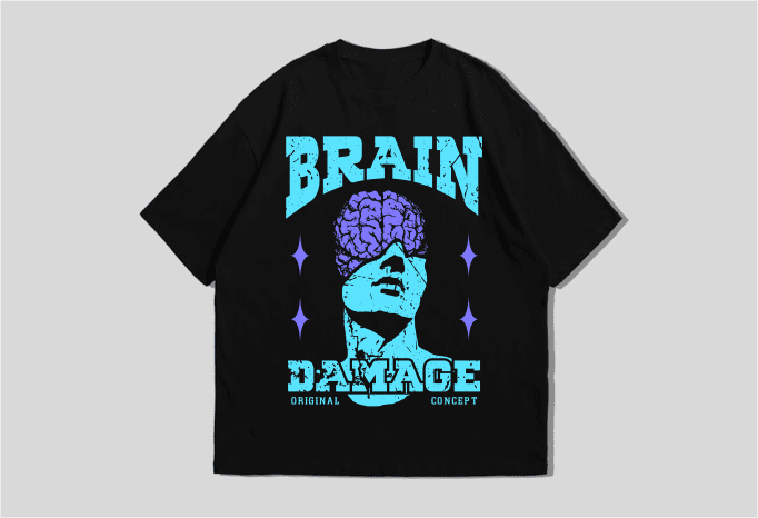 Brain Damage T-shirt Designs – Ready to Print