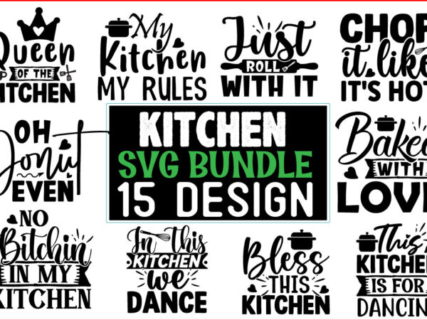 Kitchen svg t shirt design bundle