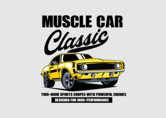 MUSCLE CAR CLASSIC CARTOON t shirt designs for sale