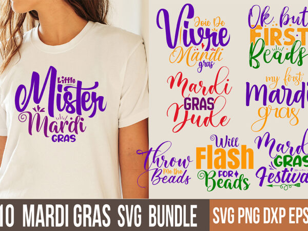 Mardi gras svg bundle t shirt designs for sale