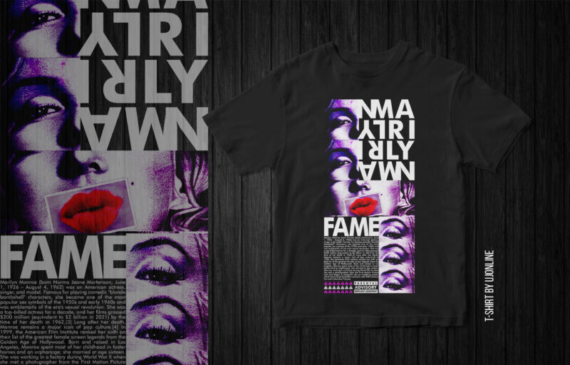 Marilyn Monroe T-Shirt Design, Instant download, fame