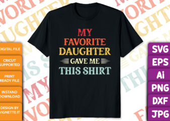 My favorite daughter gave me this shirt print template Celebrate father’s day, Funny father day t-shirt design, Best dad ever, Papa shirt