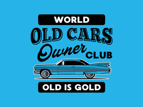 Old cars club t shirt design online