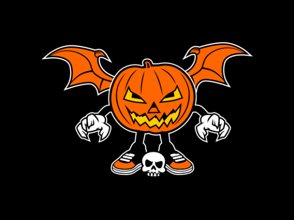 Pumpkin halloween t shirt illustration