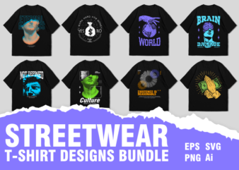 Urban streetwear t shirt designs vector bundle, Cool t shirt design, Trendy t shirt designs