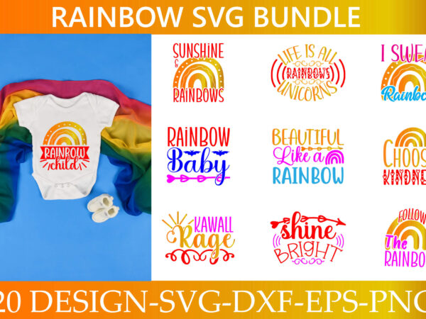 Rainbow svg bundle t shirt design online