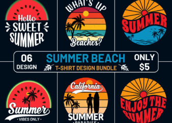 Retro Vintage Summer Beach T-shirt Design Vector Illustration