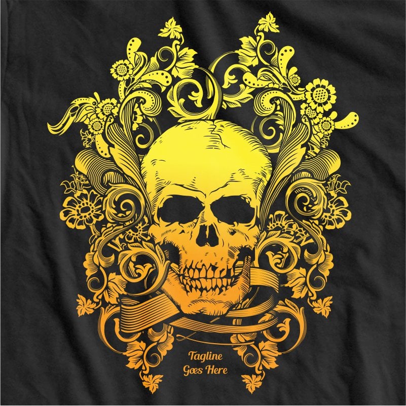 Skull tatto ornament vector t-shirt design