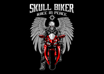SKULL BIKER RACE IN PEACE