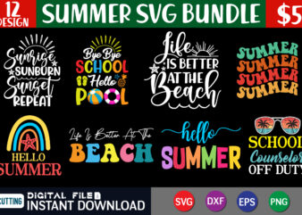 Summer svg bundle t shirt vector illustration