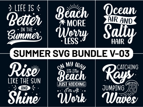 Summer t-shirt design svg bundle for t shirts and merchandise