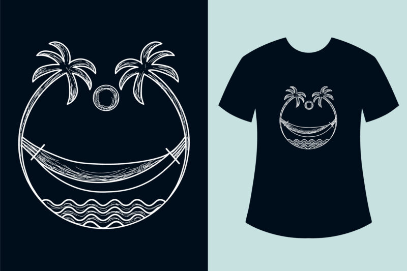 Summer Surfing T-shirt Design Vector Illustration