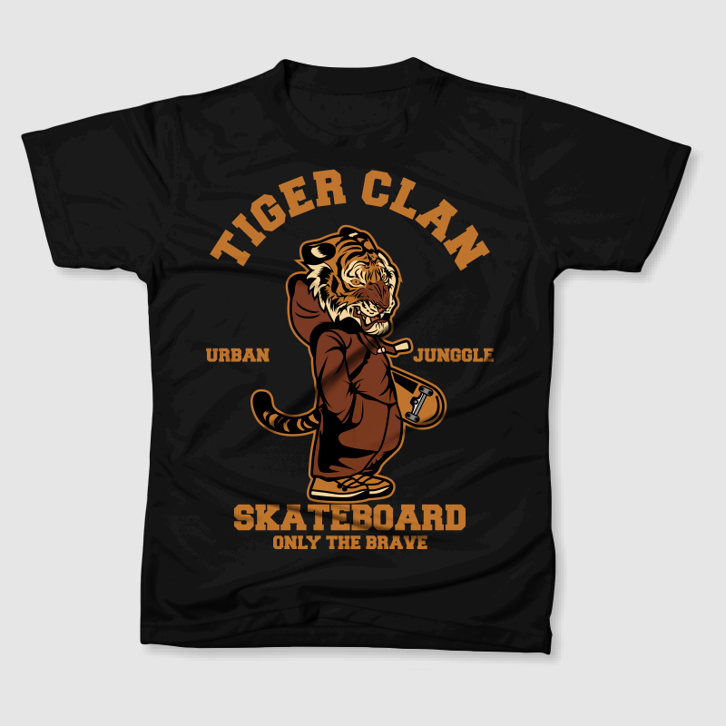 TIGER CLAN SKATEBOARD CARTOON