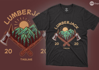 Lumberjack Mountain – Illustration t shirt vector graphic