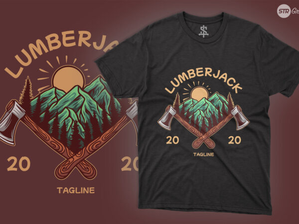 Lumberjack mountain – illustration t shirt vector graphic